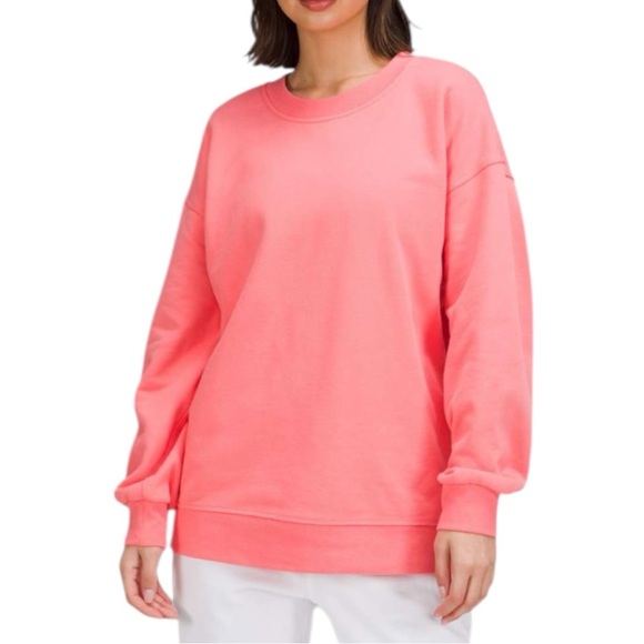lululemon athletica Sweaters - Lululemon Perfectly Oversized Crew Raspberry Cream Womens Size 4